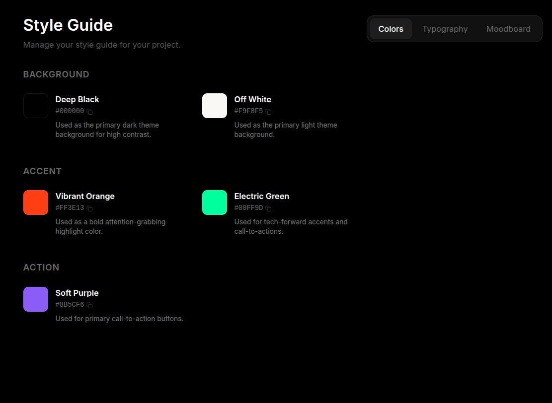 Color extraction feature