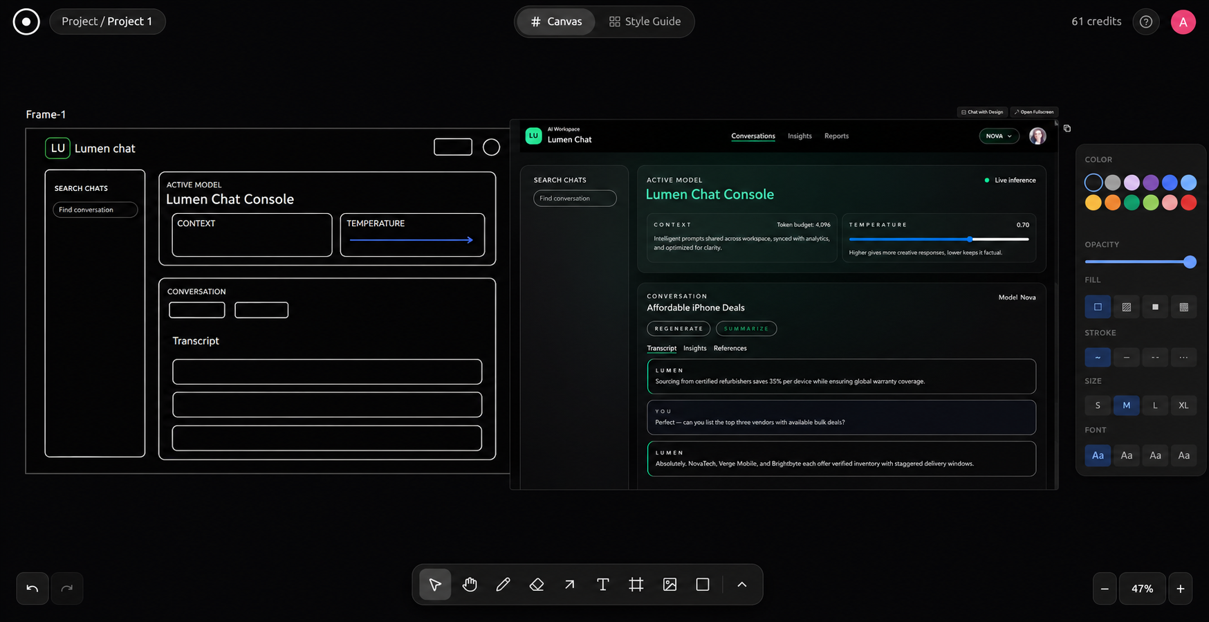 EASEL Workspace Interface